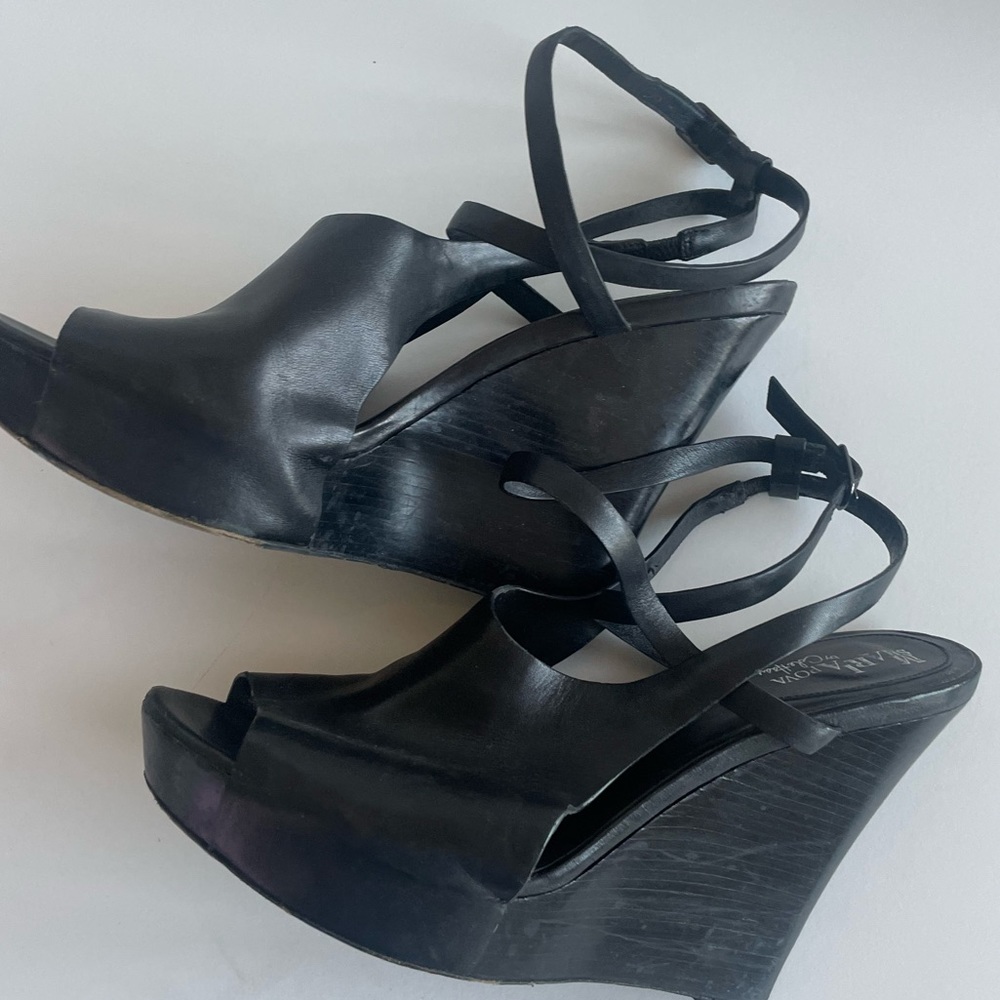 Cole Haan Black Wedge Sandals